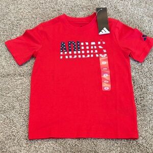 Adidas Kids Bold Red Tee with Graphic Logo